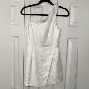 One Shoulder White Romper